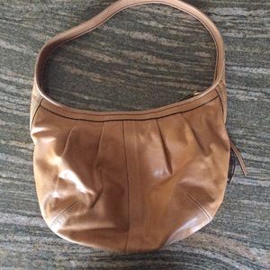 Coach Saddle Leather Pleated Hobo Bag